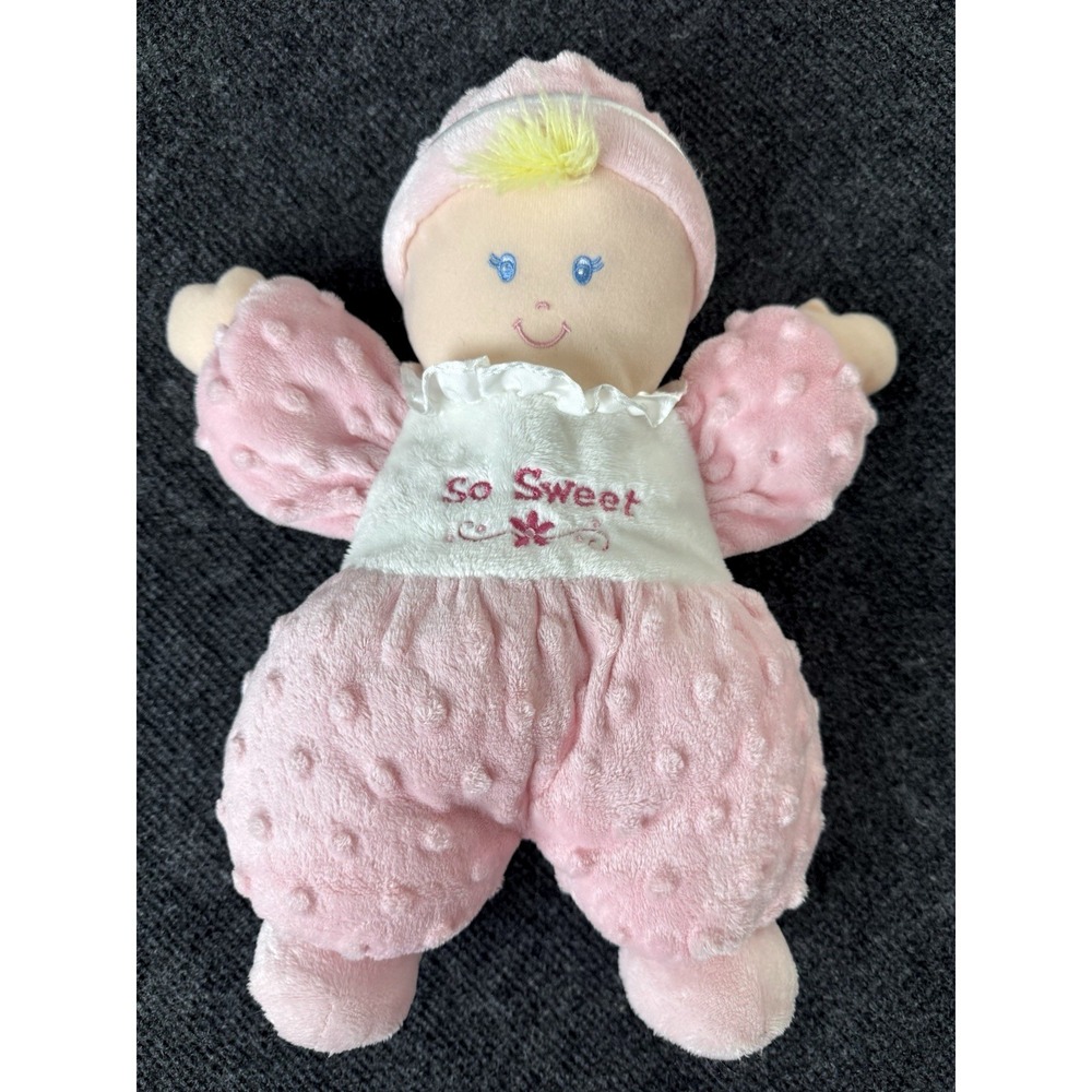 Baby Starters So Sweet Pink Plush Baby Doll Lovey Security Blanket 10" Soft Toy